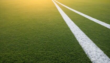 Obraz premium Green Field Lines: A Sports Field's Perspective
