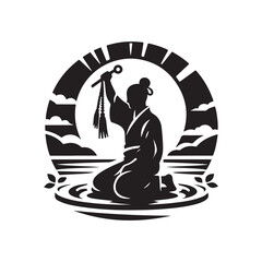 Mabo Day Silhouette Vector Illustration, Solid White Background.