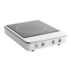 Fototapeta premium Modern Induction Range with a Smooth Glass Cooktop – Transparent Background