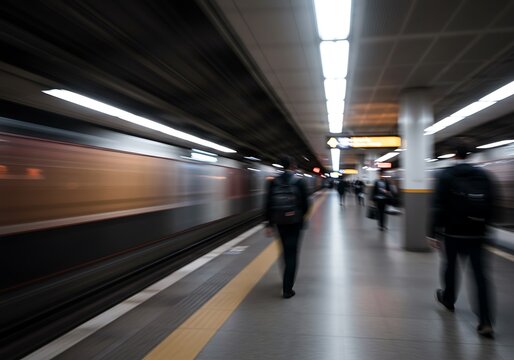 Subway's Silent Rush: Motion Blur Photography - Powered by Adobe