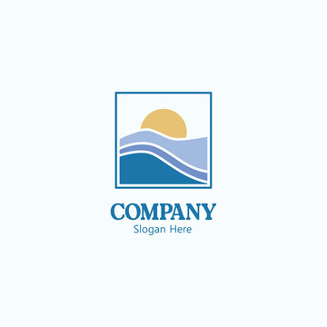 Ocean Sunset Logo Design