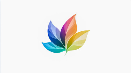 Fototapeta premium Abstract colorful leaves design representing growth nature ecology and environmental concepts on a white background