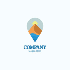Minimalist Desert Landscape Company Logo Design