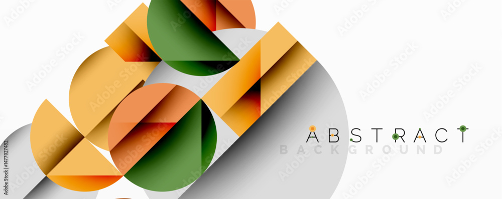 Aufkleber modern abstract design. geometric shapes overlap, creating dynamic composition. orange, green, gray 