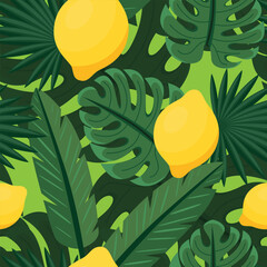 Vector Illustration of Various Fruits Background Pattern
