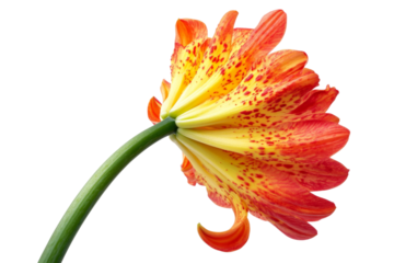 Stunning Orange and Yellow Flower Close-up . Transparent background PNG