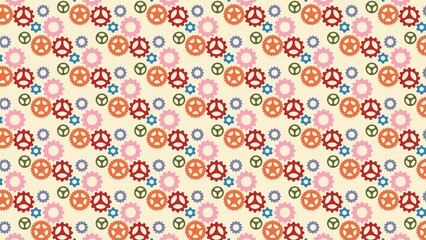 seamless pattern with colorful GEARS
