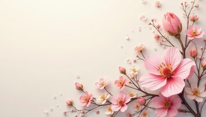 Naklejka premium Delicate, small-scale floral print on light background, soft, floral print, illustration