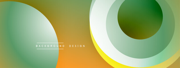 Abstract gradients form circles, overlapping shapes. Modern design utilizes vibrant colors, creating dynamic visual effect.