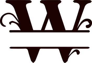 Letter w split monogram svg