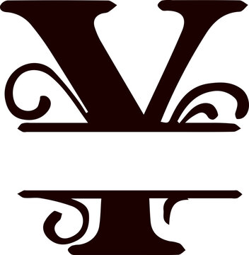 letter y split monogram svg