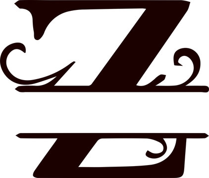 Letter z split monogram svg