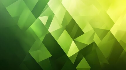 Abstract geometric shapes in various shades of green and yellow