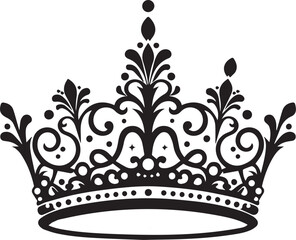 Princes tiara crown vector, Princess crown silhouette vector © jobaida