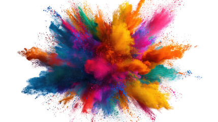 Colorful Paint Explosion Isolated on White Background

