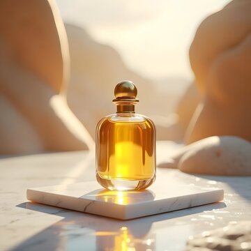 Golden Elixir: A Luxurious Scene in Sunlit Canyon
