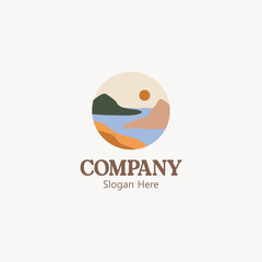 Serene River Landscape Logo Design Perfect for Travel or Nature Businesses