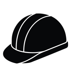 Construction worker element isolated hard hat with light on white background