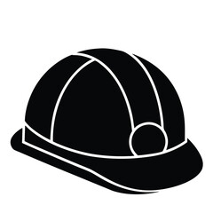 Construction worker element isolated hard hat with light on white background