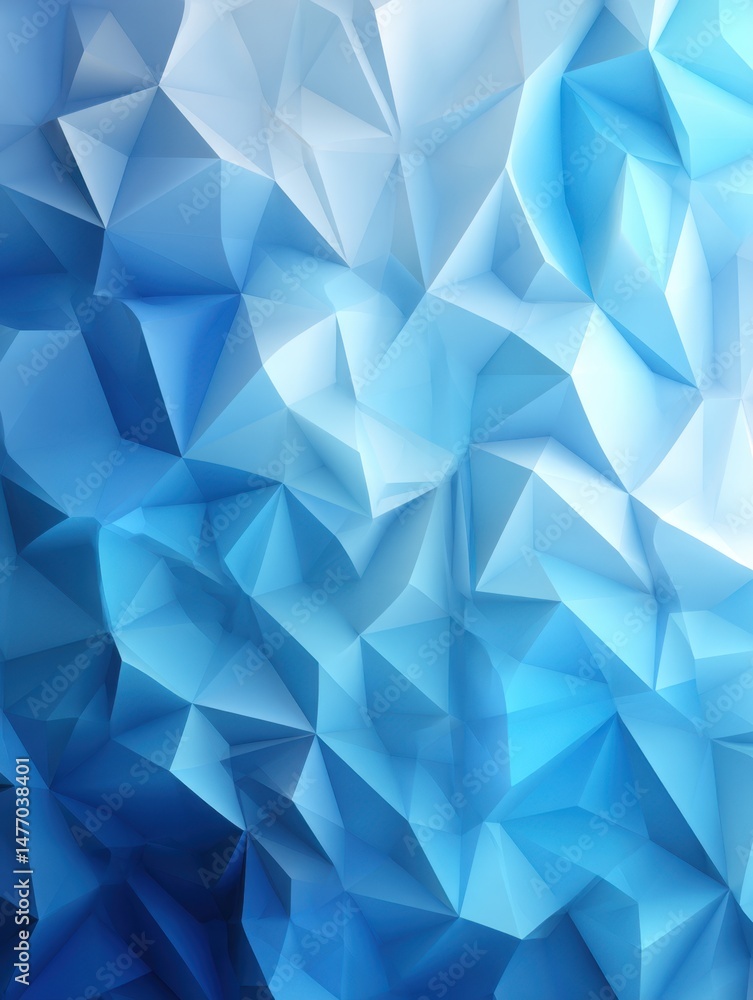 Aufkleber abstract low poly background in shades of blue and white; geometric pattern with triangles and polyg