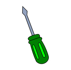 Cartoon Classic Screwdriver Digital Vectors Illustration