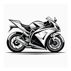 Obraz premium Stylish Black and White Sports Motorcycle