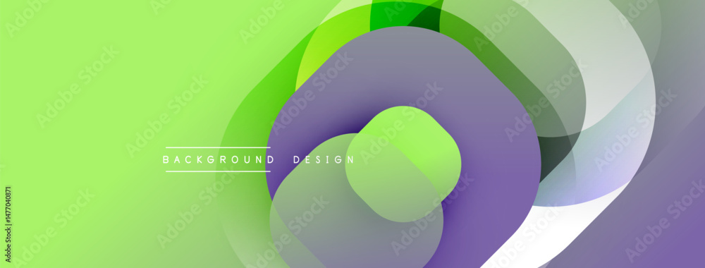 Aufkleber abstract geometric shapes overlap. green, purple, gray hues create modern background design. smooth 