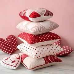 Handmade heart pillows valentine's day decor sewing diy craft tutorial
