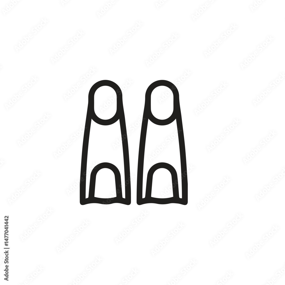 Poster flippers icon vector. linear style sign for mobile concept and web design. flippers symbol illustrat