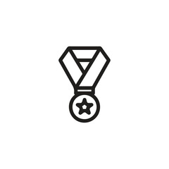 medal icon vector. Linear style sign for mobile concept and web design. medal symbol illustration. Pixel vector graphics - Vector.