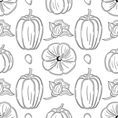 Pattern for textile or kitchen in hand draw style. Monochrome pattern