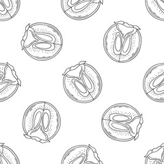 Pattern for textile or kitchen in hand draw style. Monochrome pattern