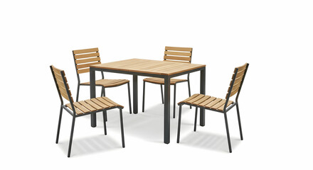 Modern Outdoor Patio Dining Set Five Piece Table Chairs Garden Furniture