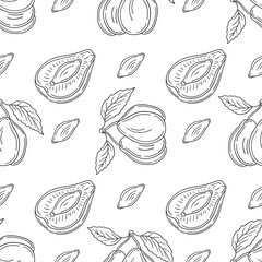 Pattern for textile or kitchen in hand draw style. Monochrome pattern