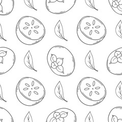 Pattern for textile or kitchen in hand draw style. Monochrome pattern