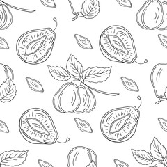 Pattern for textile or kitchen in hand draw style. Monochrome pattern
