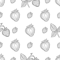 Pattern for textile or kitchen in hand draw style. Monochrome pattern