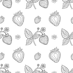 Fototapeta premium Pattern for textile or kitchen in hand draw style. Monochrome pattern