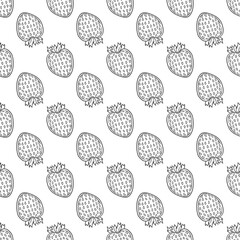 Pattern for textile or kitchen in hand draw style. Monochrome pattern