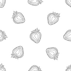 Pattern for textile or kitchen in hand draw style. Monochrome pattern