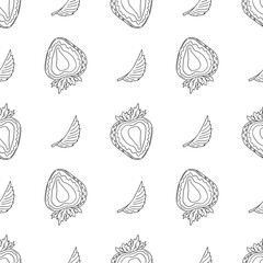 Pattern for textile or kitchen in hand draw style. Monochrome pattern