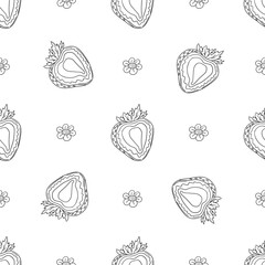 Pattern for textile or kitchen in hand draw style. Monochrome pattern