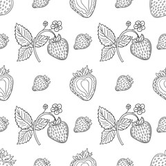 Pattern for textile or kitchen in hand draw style. Monochrome pattern