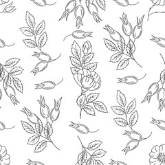 Fototapeta premium Pattern for textile or kitchen in hand draw style. Monochrome pattern
