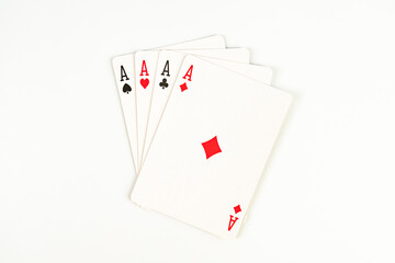 Image shows a pocket pair of Ace of Spades and Ace of Clubs in poker