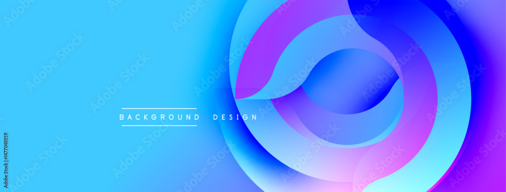 Poster abstract fluid shapes, vibrant blue purple gradients. modern design element, suitable background tex