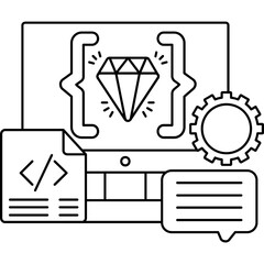 Premium Coding and Clean Code Quality � Outline Vector Art