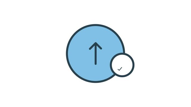 animation Upolad Success on white background. Animation suitable for media reactions. 4K resolution video