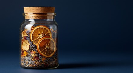 Glass jar for decoration on a solid bottom