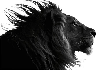Majestic Lion Head Silhouette